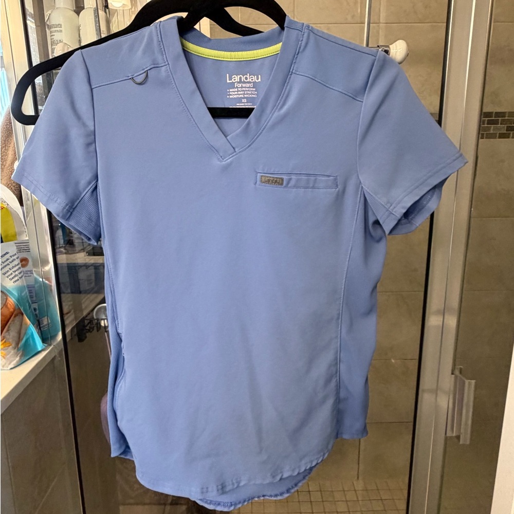 Landau Forward ceil Blue three piece Scrub set